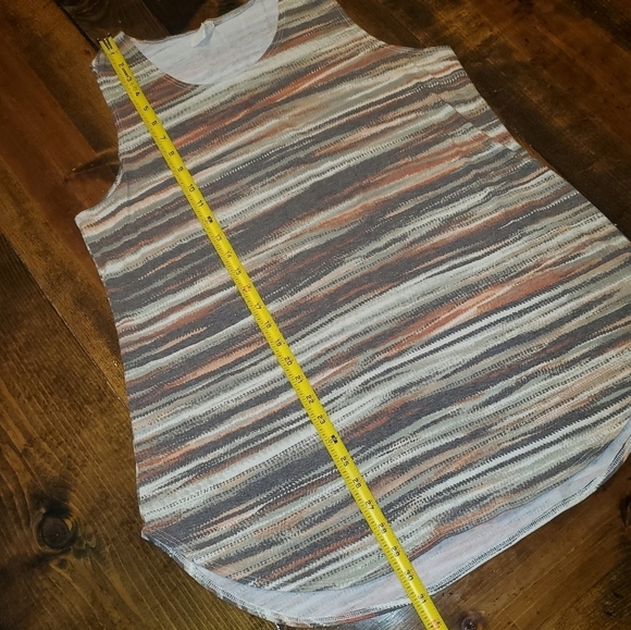 Earthtones Cream Tan Orange Sleeveless Tanktop 1X - Picture 2 of 8
